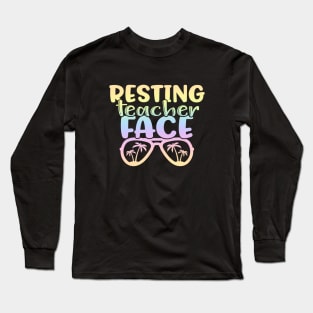 Resting teacher face - teacher joke/pun Long Sleeve T-Shirt